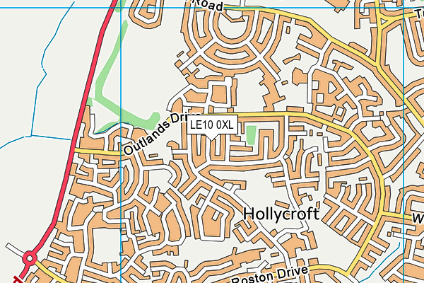 LE10 0XL map - OS VectorMap District (Ordnance Survey)