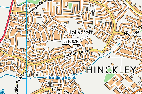 LE10 0XR map - OS VectorMap District (Ordnance Survey)
