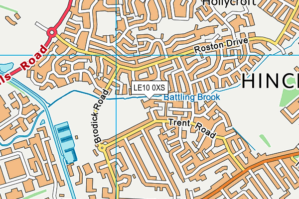 LE10 0XS map - OS VectorMap District (Ordnance Survey)