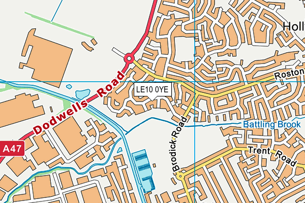 LE10 0YE map - OS VectorMap District (Ordnance Survey)