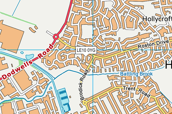 LE10 0YG map - OS VectorMap District (Ordnance Survey)