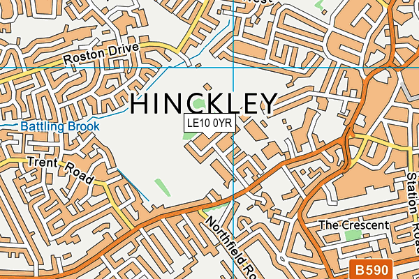 LE10 0YR map - OS VectorMap District (Ordnance Survey)