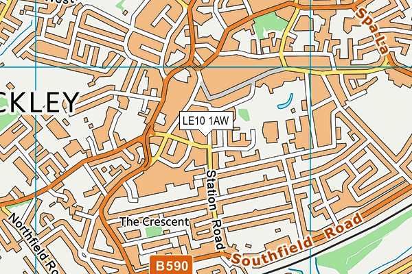 Places Gym (Hinckley) map (LE10 1AW) - OS VectorMap District (Ordnance Survey)