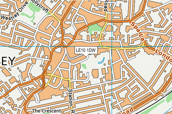 LE10 1DW map - OS VectorMap District (Ordnance Survey)