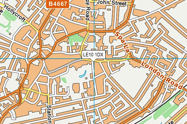 LE10 1DX map - OS VectorMap District (Ordnance Survey)