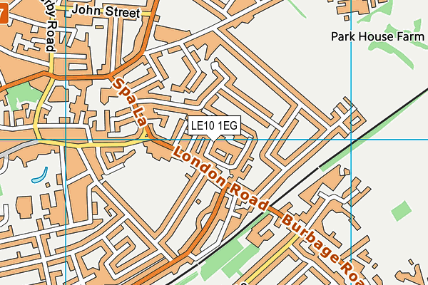 LE10 1EG map - OS VectorMap District (Ordnance Survey)