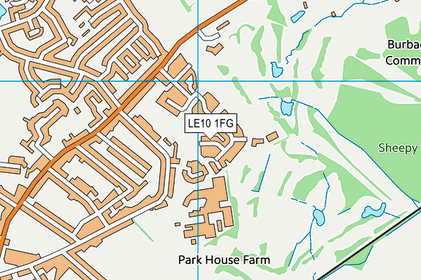 LE10 1FG map - OS VectorMap District (Ordnance Survey)