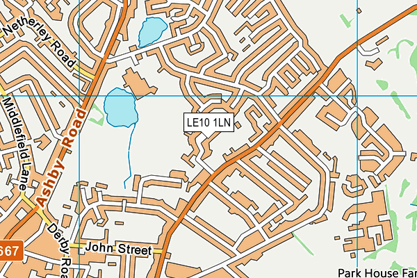 LE10 1LN map - OS VectorMap District (Ordnance Survey)