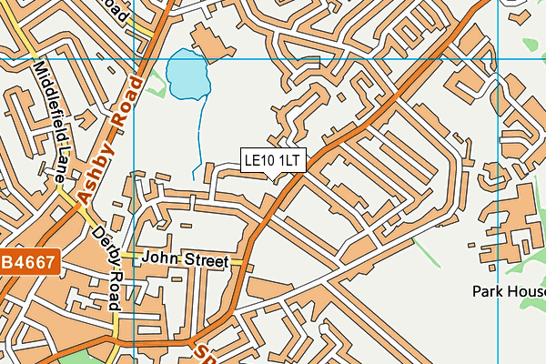 LE10 1LT map - OS VectorMap District (Ordnance Survey)
