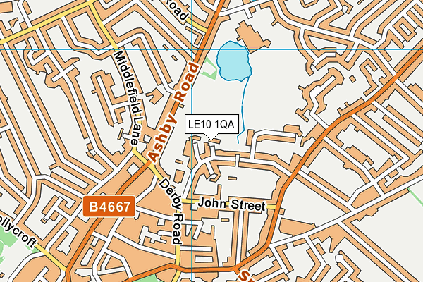 LE10 1QA map - OS VectorMap District (Ordnance Survey)
