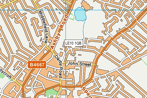 LE10 1QB map - OS VectorMap District (Ordnance Survey)