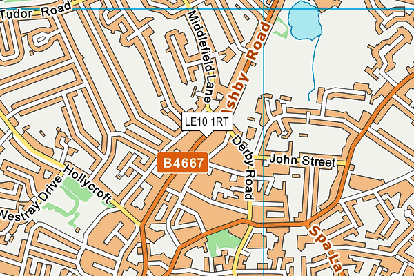 LE10 1RT map - OS VectorMap District (Ordnance Survey)
