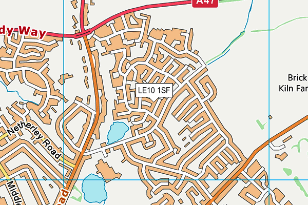 LE10 1SF map - OS VectorMap District (Ordnance Survey)