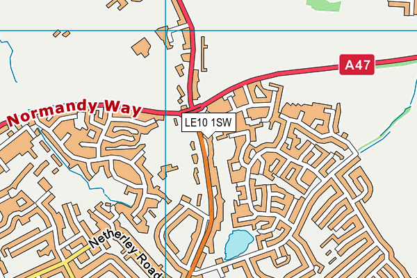 LE10 1SW map - OS VectorMap District (Ordnance Survey)