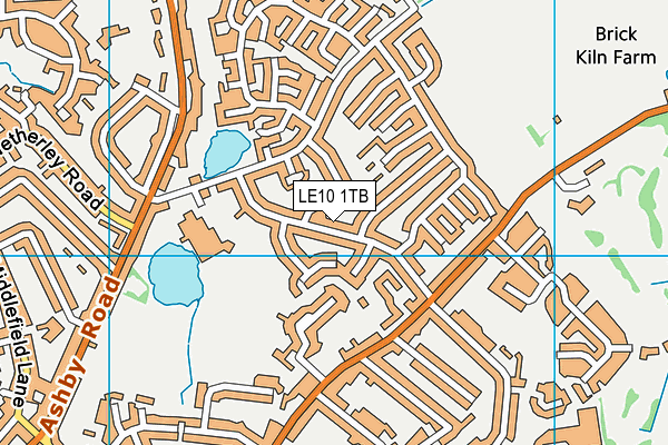 LE10 1TB map - OS VectorMap District (Ordnance Survey)