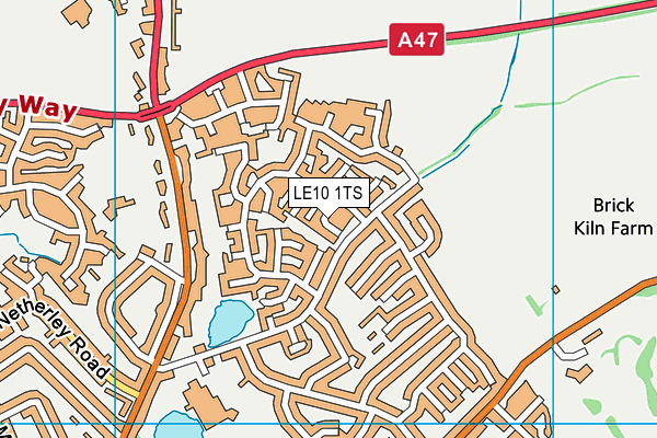 LE10 1TS map - OS VectorMap District (Ordnance Survey)