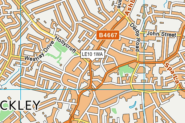 LE10 1WA map - OS VectorMap District (Ordnance Survey)