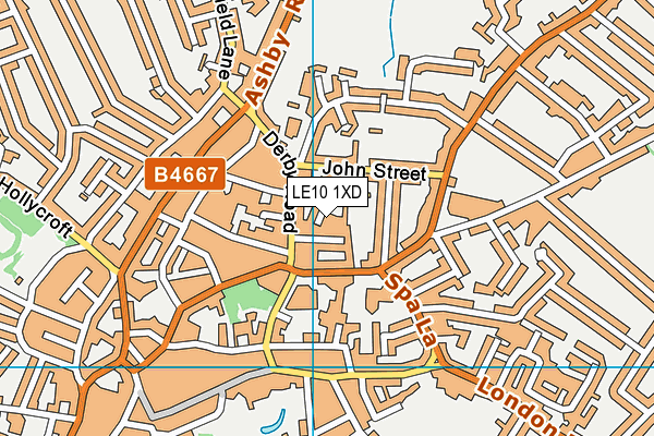 LE10 1XD map - OS VectorMap District (Ordnance Survey)