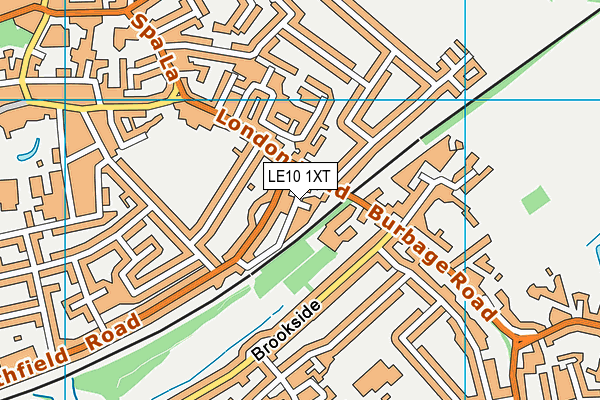 LE10 1XT map - OS VectorMap District (Ordnance Survey)