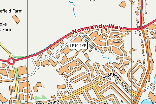 LE10 1YF map - OS VectorMap District (Ordnance Survey)