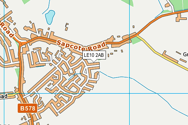 LE10 2AB map - OS VectorMap District (Ordnance Survey)