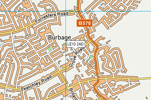 Burbage Junior School map (LE10 2AD) - OS VectorMap District (Ordnance Survey)