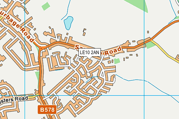 LE10 2AN map - OS VectorMap District (Ordnance Survey)
