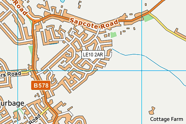 LE10 2AR map - OS VectorMap District (Ordnance Survey)