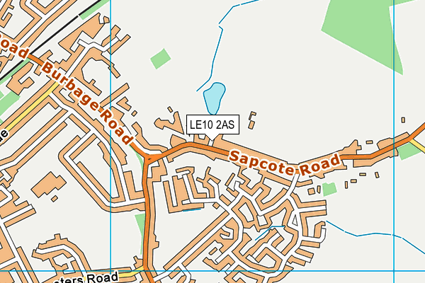 LE10 2AS map - OS VectorMap District (Ordnance Survey)