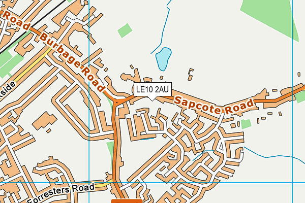 LE10 2AU map - OS VectorMap District (Ordnance Survey)