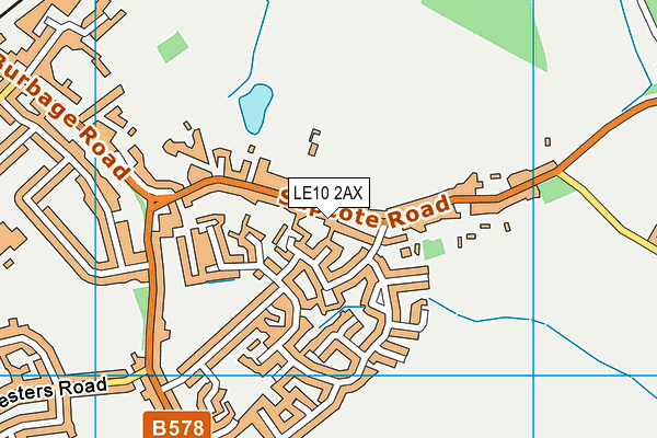 LE10 2AX map - OS VectorMap District (Ordnance Survey)
