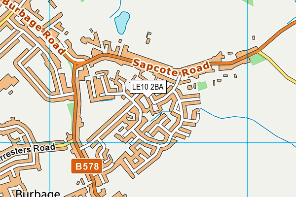 LE10 2BA map - OS VectorMap District (Ordnance Survey)