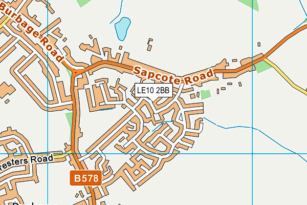 LE10 2BB map - OS VectorMap District (Ordnance Survey)