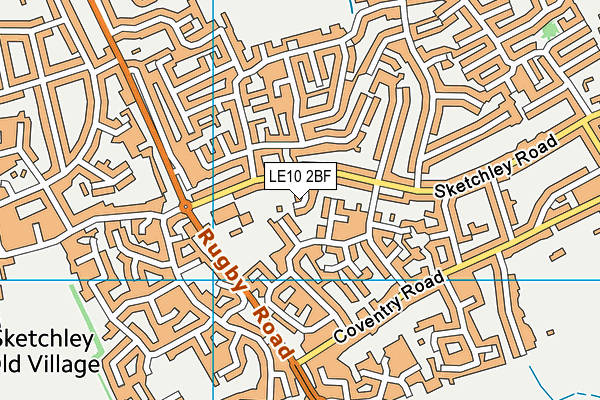 LE10 2BF map - OS VectorMap District (Ordnance Survey)
