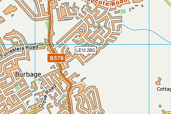 LE10 2BG map - OS VectorMap District (Ordnance Survey)