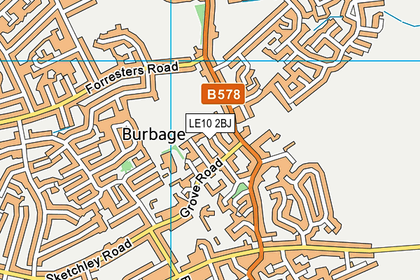 LE10 2BJ map - OS VectorMap District (Ordnance Survey)