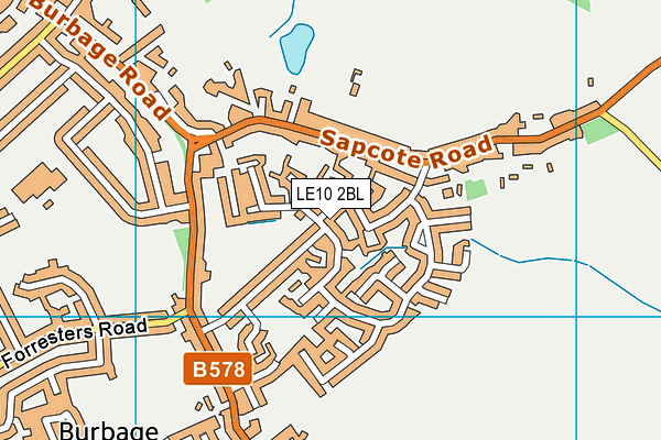 LE10 2BL map - OS VectorMap District (Ordnance Survey)