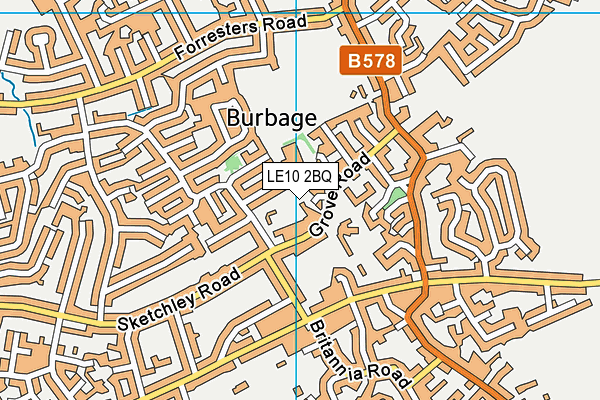 LE10 2BQ map - OS VectorMap District (Ordnance Survey)