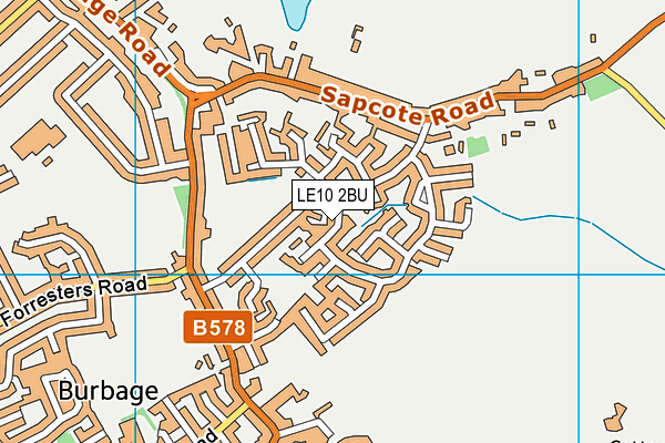LE10 2BU map - OS VectorMap District (Ordnance Survey)