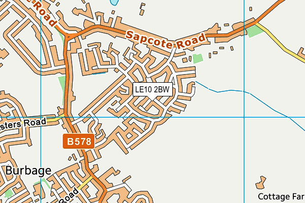 LE10 2BW map - OS VectorMap District (Ordnance Survey)