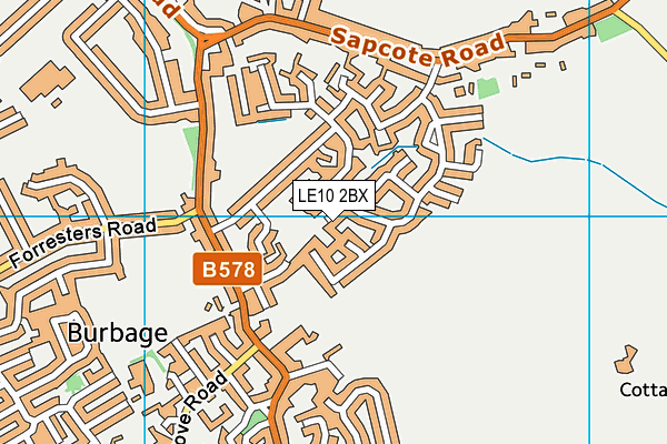 LE10 2BX map - OS VectorMap District (Ordnance Survey)