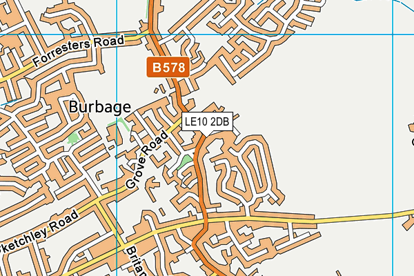 LE10 2DB map - OS VectorMap District (Ordnance Survey)
