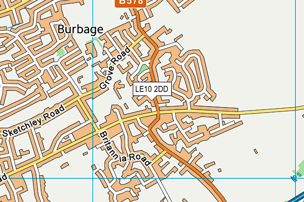 LE10 2DD map - OS VectorMap District (Ordnance Survey)