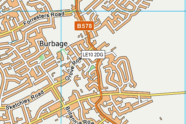 LE10 2DG map - OS VectorMap District (Ordnance Survey)