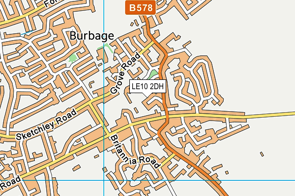 LE10 2DH map - OS VectorMap District (Ordnance Survey)