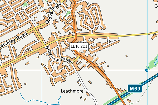 LE10 2DJ map - OS VectorMap District (Ordnance Survey)