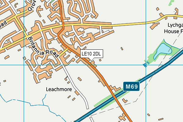 LE10 2DL map - OS VectorMap District (Ordnance Survey)