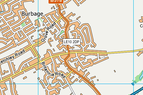 LE10 2DP map - OS VectorMap District (Ordnance Survey)