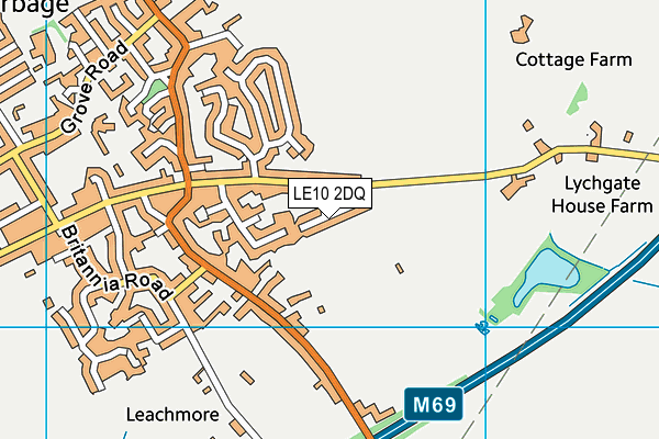 LE10 2DQ map - OS VectorMap District (Ordnance Survey)