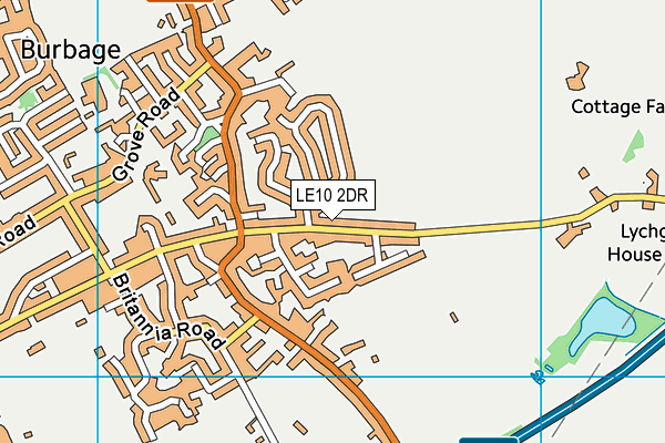 LE10 2DR map - OS VectorMap District (Ordnance Survey)